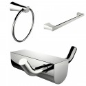 American Imaginations AI-13669 Modern Towel Ring With Single Rod Towel Rack And Robe Hook Accessory Set