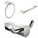 American Imaginations AI-13676 Modern Towel Ring With Single Rod Towel Rack And Robe Hook Accessory Set