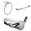 American Imaginations AI-13678 Modern Towel Ring With Single Rod Towel Rack And Robe Hook Accessory Set