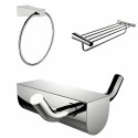 American Imaginations AI-13675 Chrome Plated Multi-Rod Towel Rack With Towel Ring And Robe Hook Accessory Set