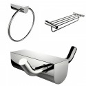 American Imaginations AI-13681 Chrome Plated Towel Ring With Multi-Rod Towel Rack And Robe Hook Accessory Set