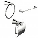 American Imaginations AI-13920 Modern Towel Ring, Single Rod Towel Rack And Toilet Paper Holder Accessory Set