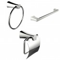 American Imaginations AI-13922 Modern Towel Ring, Single Rod Towel Rack And Toilet Paper Holder Accessory Set