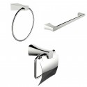 American Imaginations AI-13929 Modern Towel Ring, Single Rod Towel Rack And Toilet Paper Holder Accessory Set