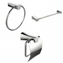 American Imaginations AI-13933 Modern Towel Ring, Single Rod Towel Rack And Toilet Paper Holder Accessory Set