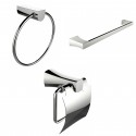 American Imaginations AI-13935 Modern Towel Ring, Single Rod Towel Rack And Toilet Paper Holder Accessory Set
