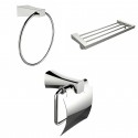 American Imaginations AI-13930 Chrome Towel Ring, Multi-Rod Towel Rack And Toilet Paper Holder Accessory Set
