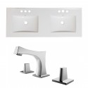 American Imaginations AI-15924 Ceramic Top Set In White Color With 8-in. o.c. CUPC Faucet
