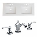 American Imaginations AI-15925 Ceramic Top Set In White Color With 8-in. o.c. CUPC Faucet