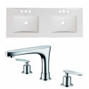 American Imaginations AI-15926 Ceramic Top Set In White Color With 8-in. o.c. CUPC Faucet