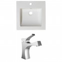 American Imaginations AI-15931 Ceramic Top Set In White Color With Single Hole CUPC Faucet