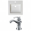 American Imaginations AI-15932 Ceramic Top Set In White Color With Single Hole CUPC Faucet