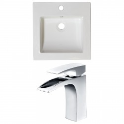 American Imaginations AI-15935 Ceramic Top Set In White Color With Single Hole CUPC Faucet