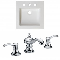 American Imaginations AI-15939 Ceramic Top Set In White Color With 8-in. o.c. CUPC Faucet