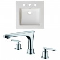 American Imaginations AI-15940 Ceramic Top Set In White Color With 8-in. o.c. CUPC Faucet