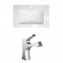 American Imaginations AI-15945 Ceramic Top Set In White Color With Single Hole CUPC Faucet