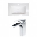American Imaginations AI-15949 Ceramic Top Set In White Color With Single Hole CUPC Faucet