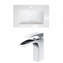 American Imaginations AI-15949 Ceramic Top Set In White Color With Single Hole CUPC Faucet