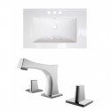 American Imaginations AI-15952 Ceramic Top Set In White Color With 8-in. o.c. CUPC Faucet