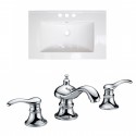 American Imaginations AI-15953 Ceramic Top Set In White Color With 8-in. o.c. CUPC Faucet