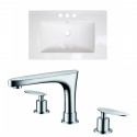 American Imaginations AI-15954 Ceramic Top Set In White Color With 8-in. o.c. CUPC Faucet