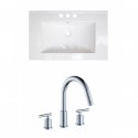 American Imaginations AI-15958 Ceramic Top Set In White Color With 8-in. o.c. CUPC Faucet
