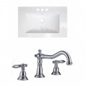 American Imaginations AI-15971 Ceramic Top Set In White Color With 8-in. o.c. CUPC Faucet