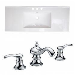 American Imaginations AI-16009 Ceramic Top Set In White Color With 8-in. o.c. CUPC Faucet
