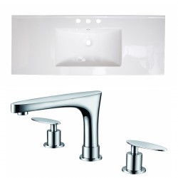 American Imaginations AI-16010 Ceramic Top Set In White Color With 8-in. o.c. CUPC Faucet