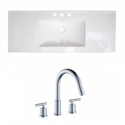 American Imaginations AI-16014 Ceramic Top Set In White Color With 8-in. o.c. CUPC Faucet