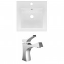 American Imaginations AI-16015 Ceramic Top Set In White Color With Single Hole CUPC Faucet