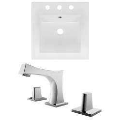 American Imaginations AI-16022 Ceramic Top Set In White Color With 8-in. o.c. CUPC Faucet