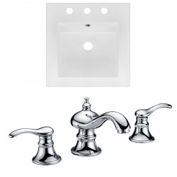 American Imaginations AI-16023 Ceramic Top Set In White Color With 8-in. o.c. CUPC Faucet