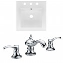 American Imaginations AI-16023 Ceramic Top Set In White Color With 8-in. o.c. CUPC Faucet