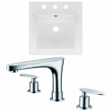 American Imaginations AI-16024 Ceramic Top Set In White Color With 8-in. o.c. CUPC Faucet