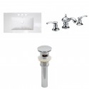 American Imaginations AI-16590 Ceramic Top Set In White Color With 8-in. o.c. CUPC Faucet And Drain