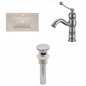 American Imaginations AI-16601 Ceramic Top Set In Biscuit Color With Single Hole CUPC Faucet And Drain