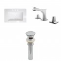 American Imaginations AI-16664 Ceramic Top Set In White Color With 8-in. o.c. CUPC Faucet And Drain