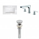 American Imaginations AI-16666 Ceramic Top Set In White Color With 8-in. o.c. CUPC Faucet And Drain