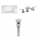 American Imaginations AI-16672 Ceramic Top Set In White Color With 8-in. o.c. CUPC Faucet And Drain