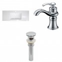 American Imaginations AI-16718 Ceramic Top Set In White Color With Single Hole CUPC Faucet And Drain