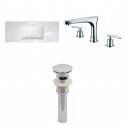 American Imaginations AI-16725 Ceramic Top Set In White Color With 8-in. o.c. CUPC Faucet And Drain