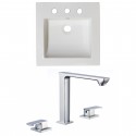 American Imaginations AI-18115 Ceramic Top Set In White Color With 8-in. o.c. CUPC Faucet