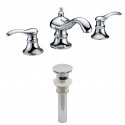 American Imaginations AI-2005 8-in. o.c. CUPC Approved Brass Faucet Set In Chrome Color With Drain