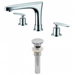American Imaginations AI-2013 8-in. o.c. CUPC Approved Brass Faucet Set In Chrome Color With Drain