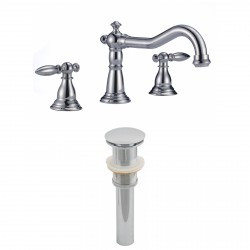 American Imaginations AI-2050 8-in. o.c. CUPC Approved Brass Faucet Set In Chrome Color With Drain