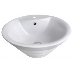 American Imaginations AI-106 19.25-in. W x 19.25-in. D Above Counter Round Vessel In White Color For Single Hole Faucet