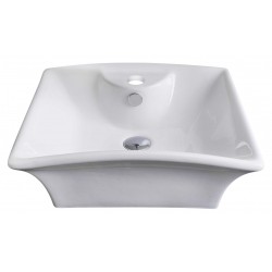 American Imaginations AI-127 19.5-in. W x 16.25-in. D Above Counter Rectangle Vessel In White Color For Single Hole Faucet