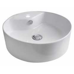 American Imaginations AI-146 18.25-in. W x 18.25-in. D Above Counter Round Vessel In White Color For Single Hole Faucet