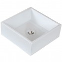 American Imaginations AI-150 14.75-in. W x 14.75-in. D Above Counter Square Vessel In White Color For Deck Mount Faucet